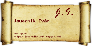 Jauernik Iván névjegykártya