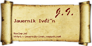 Jauernik Iván névjegykártya